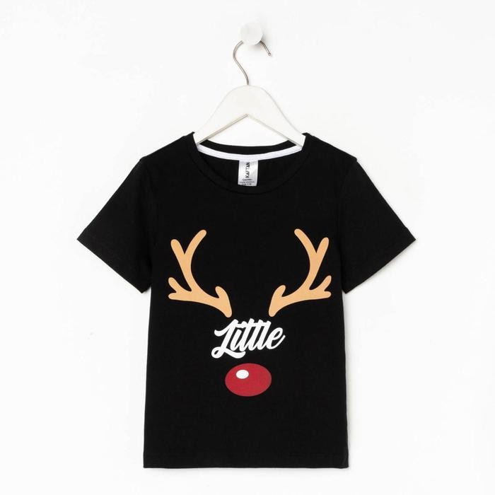 Футболка новогодняя детская KAFTAN "Хmas litlle one" размер 36 (134-140 см)