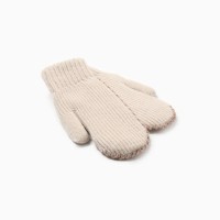 Варежки вязаные женские MINAKU, бежевые, размер 22 см