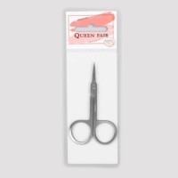 Ножницы маникюрные, для кутикулы, загнутые, узкие, 9 см, цвет серебристый