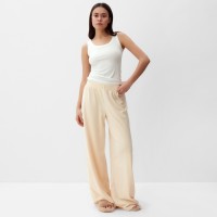 Брюки домашние женские KAFTAN Plushy, размер 52-54, молочные