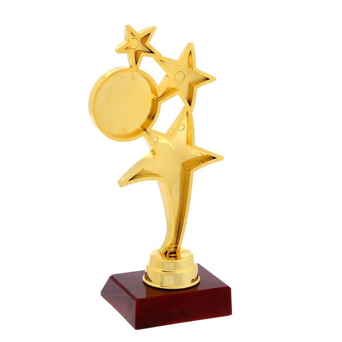 Кубок наградная фигура «Три звезды», подставка пластик красная, 15×7×6 см