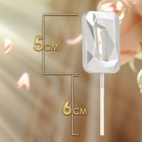 Свеча в торт на шпажке «Алмаз», цифра 0, серебряная, 5×2.6 см