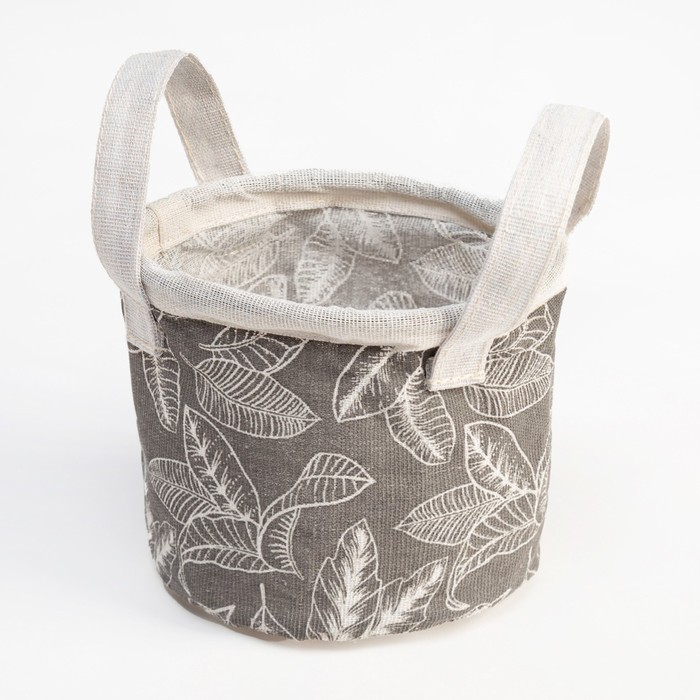 Корзинка текстильная «Этель. Прозрачные листья», 12×14 см