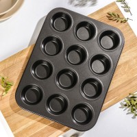 Форма для выпечки «Жаклин. Круг», 35×26 см, 24 ячейки, антипригарное покрытие, цвет чёрный