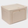 Кофр для хранения вещей LaDо́m, размеры 50×40×33 см, бежевый, материал батист