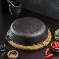 Сковорода литая чугунная Magma, d=32 см, h=5 см, с двумя ушками