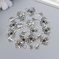Декор для творчества металл "Ключ Узорчатый" серебро 3884M012 3,3х1,8 см