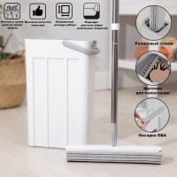 Швабра с отжимом и ведром Raccoon, швабра ПВА, ведро с отсеком для вертикального отжима 4.5 л, отсек для полоскания 2.5 л