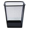 Корзина для бумаг, сетка, металл, квадратная, черная, 17 л