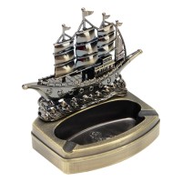 Зажигалка с пепельницей, газовая «Корабль на волнах»