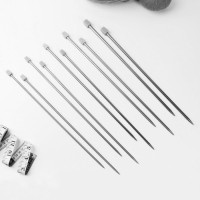 Спицы для вязания, d = 2-7 мм, 35 см, 10 пар в пенале