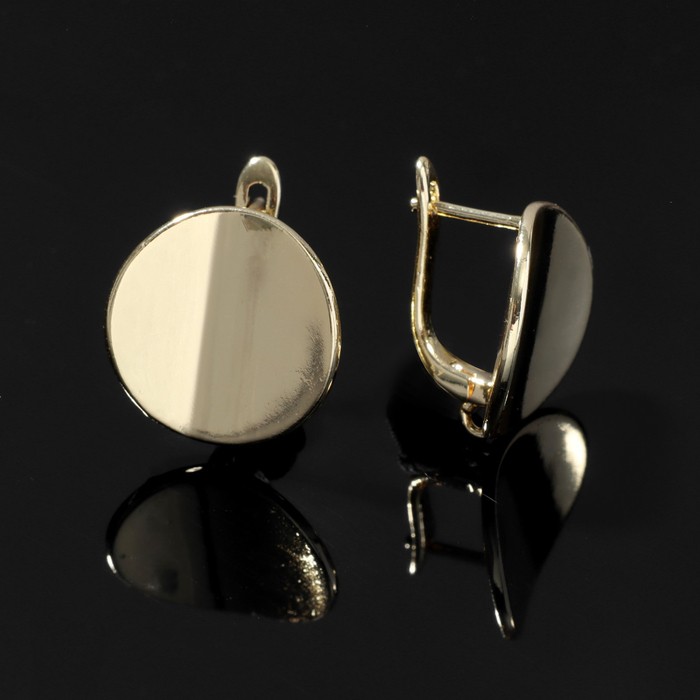 Швензы для сережек родированные «Выпуклый круг», цвет золото