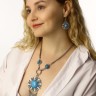 Набор 2 предмета: серьги, колье «Индия», цвет голубой в чернёном серебре, 50 см Набор 2 предмета: серьги, колье «Индия», цвет голубой в чернёном серебре, 50 см