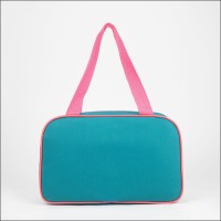 Сумка для обуви на молнии TEXTURA, наружный карман, цвет бирюзовый/розовый