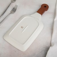 Блюдо для подачи «Марбл», 24×15,5 см, цвет белый