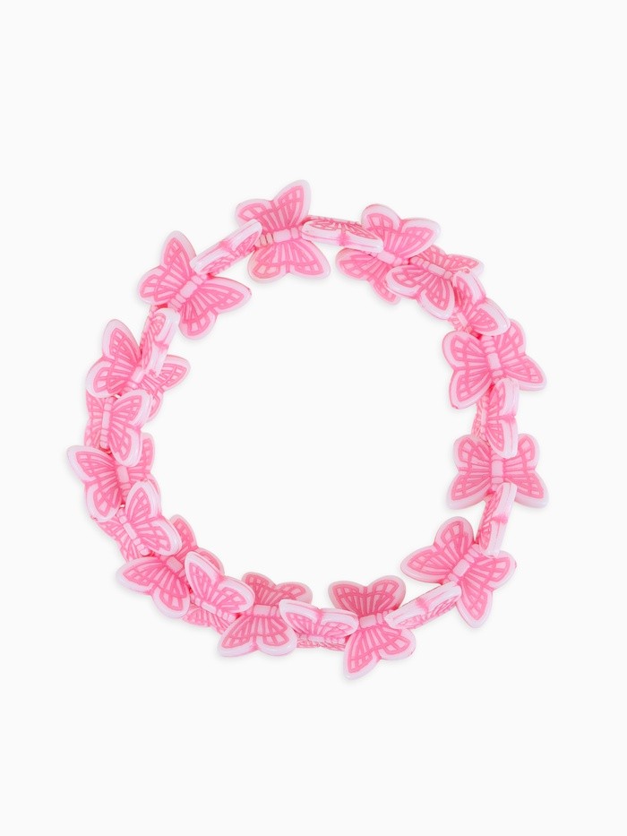 Браслет детский «Выбражулька. Танцующие бабочки», d=6 см, розовый