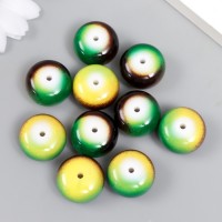 Набор бусин для творчества пластик "Зелёно-шоколадные" набор 10 шт 1,4х2х2 см