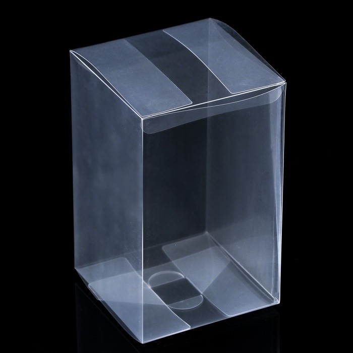 Складная прозрачная коробка из PVC, для упаковки подарков, матовая 11×11×18 см