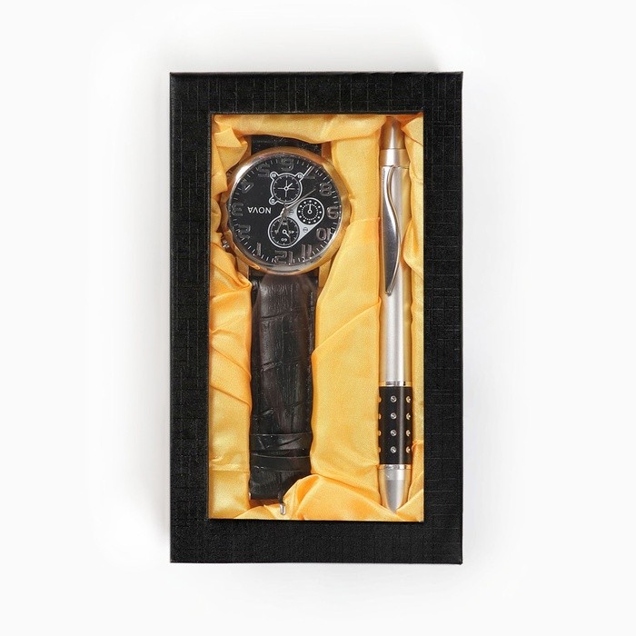 Набор подарочный 2 в 1 (ручка, часы), МИКС