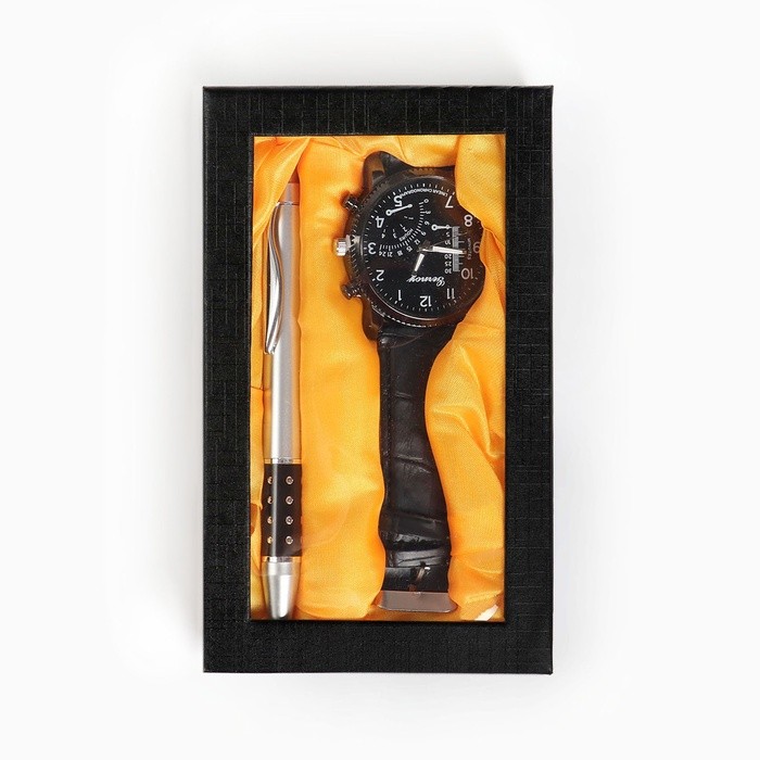 Набор подарочный 2 в 1 (ручка, часы), МИКС