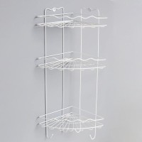 Полка для ванной угловая 3-х ярусная «Волна», 24×24×64 см, цвет белый