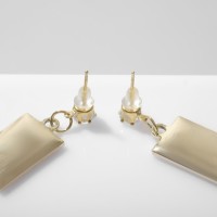 Серьги с эмалью «Карты» пики, цвет чёрно-белый в золоте