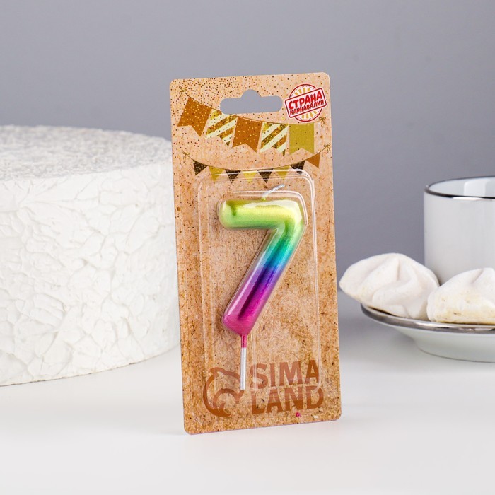 Свеча в торт «Цифра 7», 5.5 см
