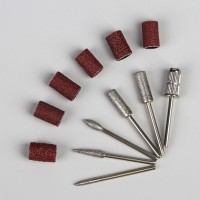 Фрезы с алмазным напылением, с насадками для педикюра, в органайзере, 12 шт