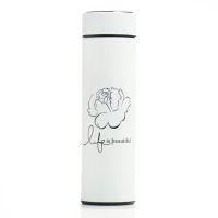 Термос «Жизнь прекрасна», 500 мл, с ситечком, с датчиком температуры