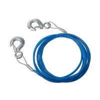 Трос буксировочный TORSO металлический в ПВХ оплётке, 4 м, 2 тонны, 2 крюка