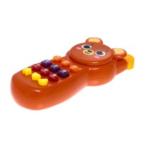 Музыкальный телефон детский «Любимые зверята», звук, свет, цвет коричневый