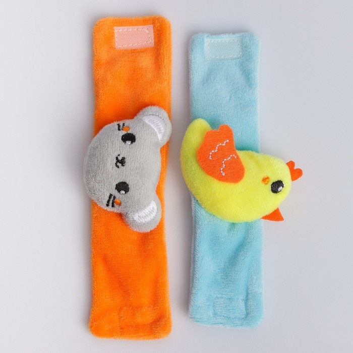 Развивающие браслетики - погремушки «Курочка ряба», 2шт Развивающие браслетики - погремушки «Курочка ряба», 2шт