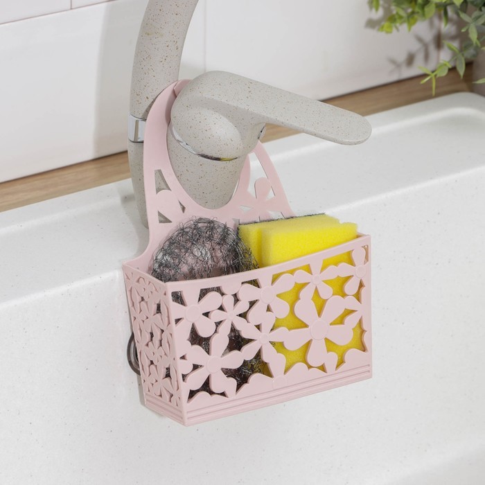 Подставка для губки «Гармония», 14×18,5×6,4 см, цвет МИКС