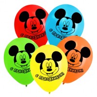Воздушные шары «С праздником», Микки Маус, 5 шт., 12"