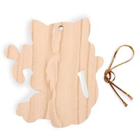 Ёлочная игрушка - подвеска деревянная «‎Новый год! Милый котик»