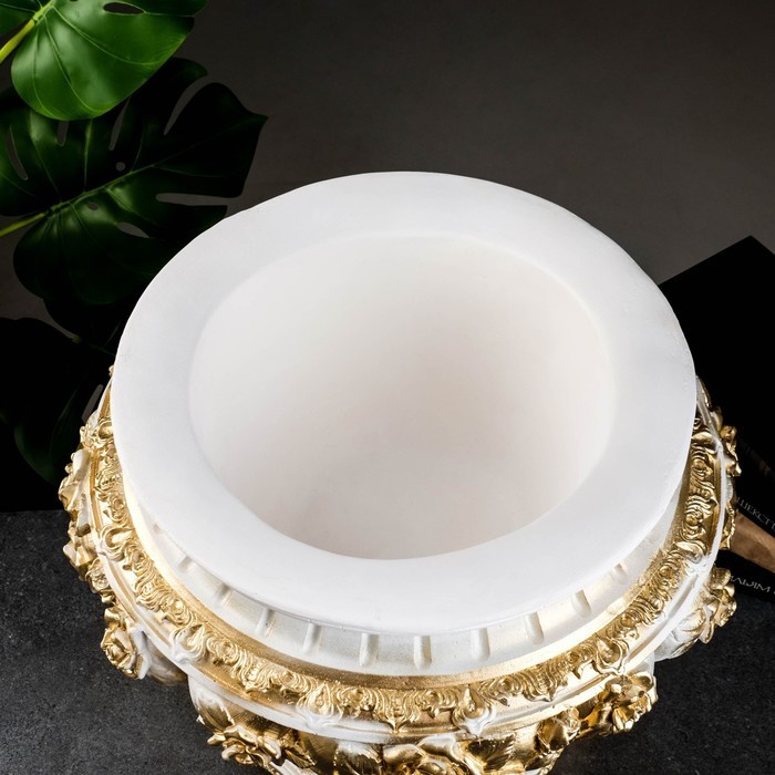 Вазон "Афина" 4,3л / 41х34х41см, белое золото Вазон "Афина" 4,3л / 41х34х41см, белое золото