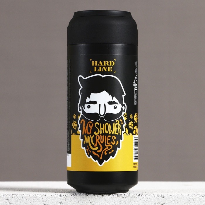 Гель для душа пиво HARD LINE, 400 мл, аромат чёрного перца