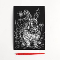 Гравюра «Кролик» с металлическим эффектом «серебро», А5