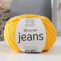 Пряжа "Jeans" 55% хлопок, 45% акрил 160м/50гр (35 желтый)