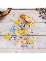 Термонаклейки на 7 яиц «Цыплята и друзья» на пасху, 7.3×34.2 см