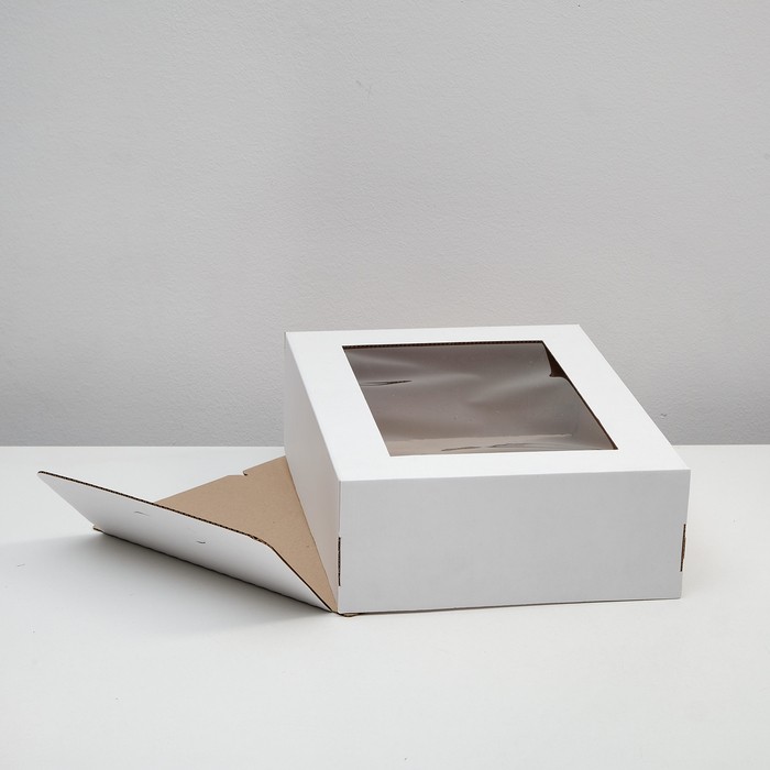 Кондитерская упаковка с окном, крафт, 39 х 29 х 12 см