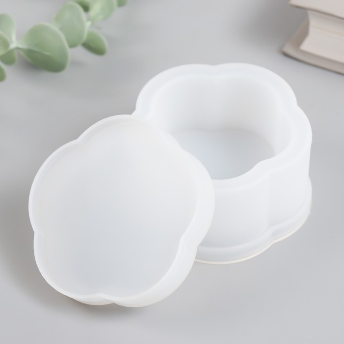 Молд силикон "Шкатулка волнистая" с крышкой 8х7,4х3,8 см