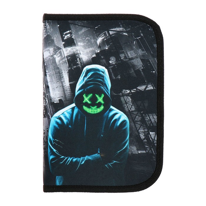 Пенал 1 секция 140 х 210 х 40 мм, откидной карман и косметичка, тканевый, Calligrata TOP Content "Маска" Пенал 1 секция 140 х 210 х 40 мм, откидной карман и косметичка, тканевый, Calligrata TOP Content "Маска"