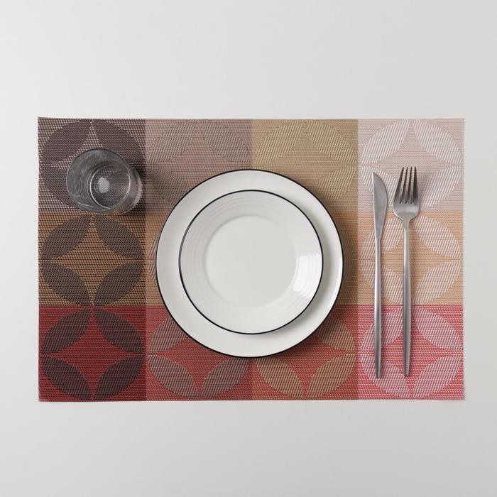 Салфетка сервировочная на стол «Пики», 45×30 см, цвет коричневый