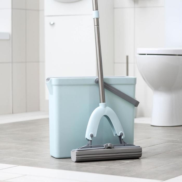 Швабра с отжимом и ведром Raccoon, швабра ПВА, ведро для полоскания 11 л