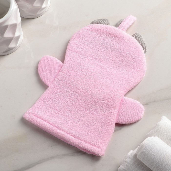 Мочалка-варежка детская для купания Доляна «Единорожка»