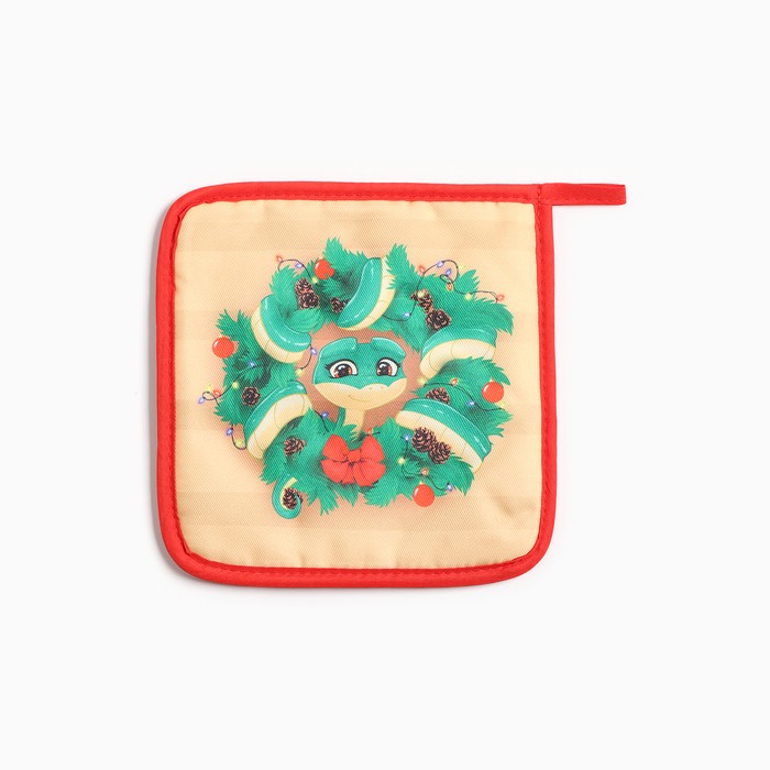 Набор кухонный Счастливого нового года: подставка 15*15 см, прихватка 17*17см