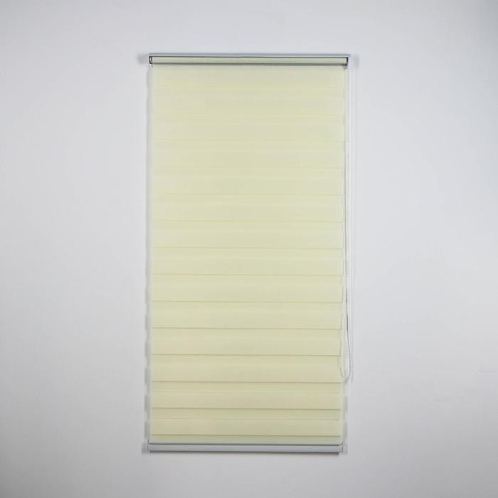 Штора рулонная «День-ночь», 90×180 см (с учётом креплений 3,5 см), цвет бежевый