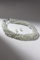 Набор 2 предмета: серьги, шар d=1, бусы «Жемчужный жгут», цвет белый, 45 см