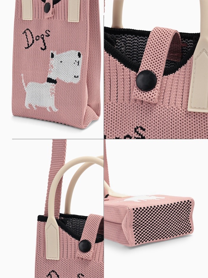 Сумка для телефона «Собачка», на кнопке, с длинным ремнём, розовая